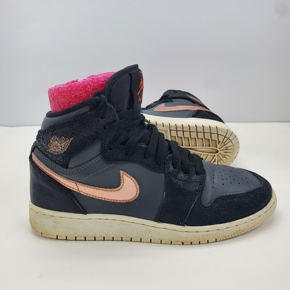 🌹 Air Jordan 1 Retro High GS 4.5Y Women 6 Shoes Gold" 2016 (705300-008) - Picture 12 of 13